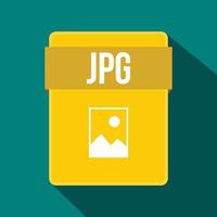 JPG file icon, flat style vector