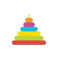 Pyramid toy flat icon vector