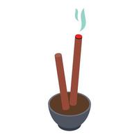 Incense isometric 3d icon vector