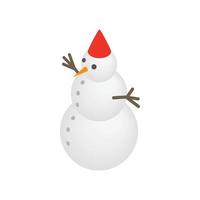 Snowman icon, isometric 3d style vector