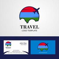 Travel Karelia Flag Logo and Visiting Card Design vector