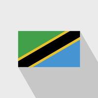 Tanzania flag Long Shadow design vector