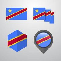 Comoros flag design set vector