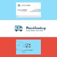 Beautiful Ambulance Logo and business card vertical Design Vector