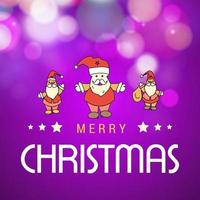 Merry Christmas card with creative design and purple background vector