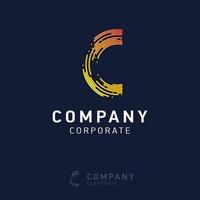 C company logo design with visiting card vector