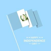 diseño tipográfico del día de la independencia de guatemala con vector de bandera