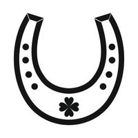 Horseshoe black simple icon vector