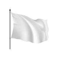 White flag waving on the wind vector