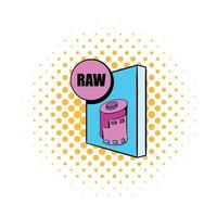 RAW file icon in comics style vector