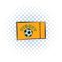 Football ticket icon, comics style vector