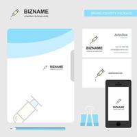 Syringe Business Logo File Cover Visiting Card and Mobile App Design Vector Illustration