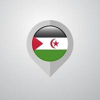 Map Navigation pointer with Western Sahara flag design vector