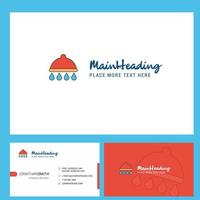 Shower Logo design with Tagline Front and Back Busienss Card Template Vector Creative Design