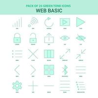 25 Green Web Basic Icon set vector