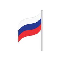 Flag of Russia isometric 3d icon vector