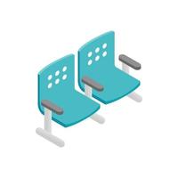 Chairs waiting area isometric 3d icon vector