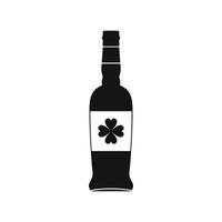 Beer bottle with a clover on the label icon vector