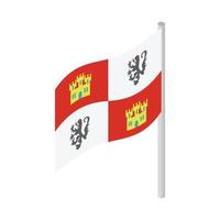 Royal Spanish flag on Columbus ship icon vector