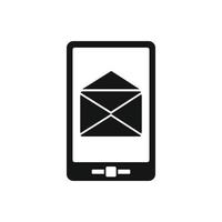 Smartphone with email sign on the screen icon vector