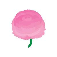 Peony icon, cartoon style vector