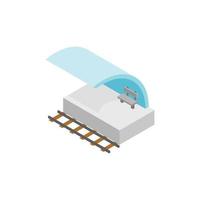 Railway platform isometric 3d icon vector