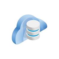 Cloud and data storage icon, isometric 3d style vector