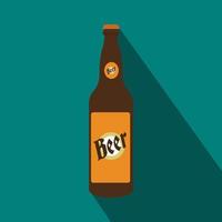 botella de cerveza icono plano vector