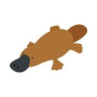 Australian platypus icon, isometric 3d style vector