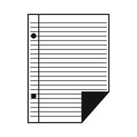 Lined paper of notebook simple icon vector