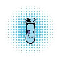 esperma en un icono de tubo de vidrio, estilo cómic vector