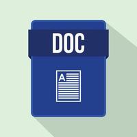 DOC file icon, flat style vector