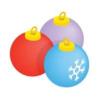 bolas para el icono del árbol de navidad vector