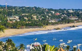 Beautiful city and seascape landscape panorama and view Puerto Escondido Mexico. photo