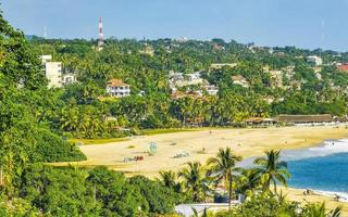 Beautiful city and seascape landscape panorama and view Puerto Escondido Mexico. photo