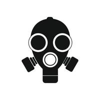 máscara de gas negro simple icono vector