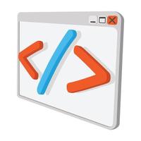 icono de dibujos animados de codificación vector