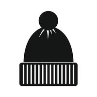 Knitted hat icon, simple style vector