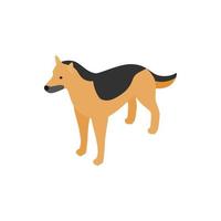icono de perro pastor, estilo 3d isométrico vector