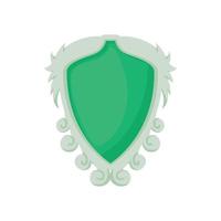 Shield with ornaments icon, cartoon style vector