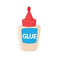 Plastic glue container icon, cartoon style vector