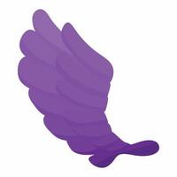 Violet wing icon, cartoon style vector