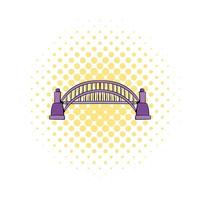 Sydney Harbour Bridge icon, comics style vector