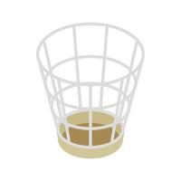 Mesh trash basket icon, isometric 3d style vector