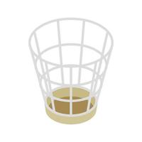 Mesh trash basket icon, isometric 3d style vector