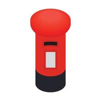 London red mail box icon, isometric 3d style vector