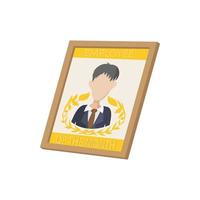 Employee of the month icon, cartoon style vector