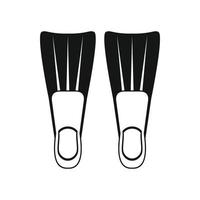 Flippers for diving icon, simple style vector