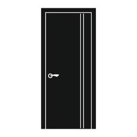 Black door icon, simple style vector