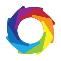 Multicolored abstract circle icon, cartoon style vector